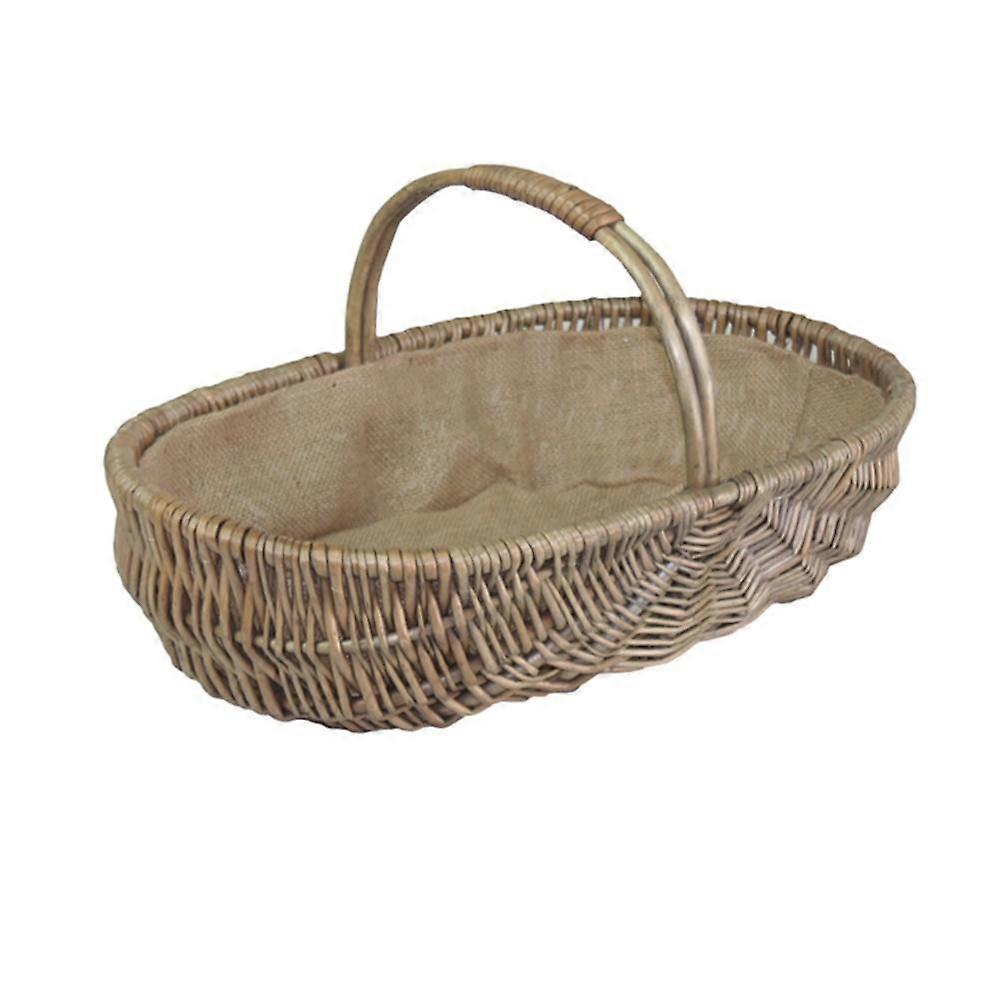 Shallow Antique Wash Lined Garden Trug