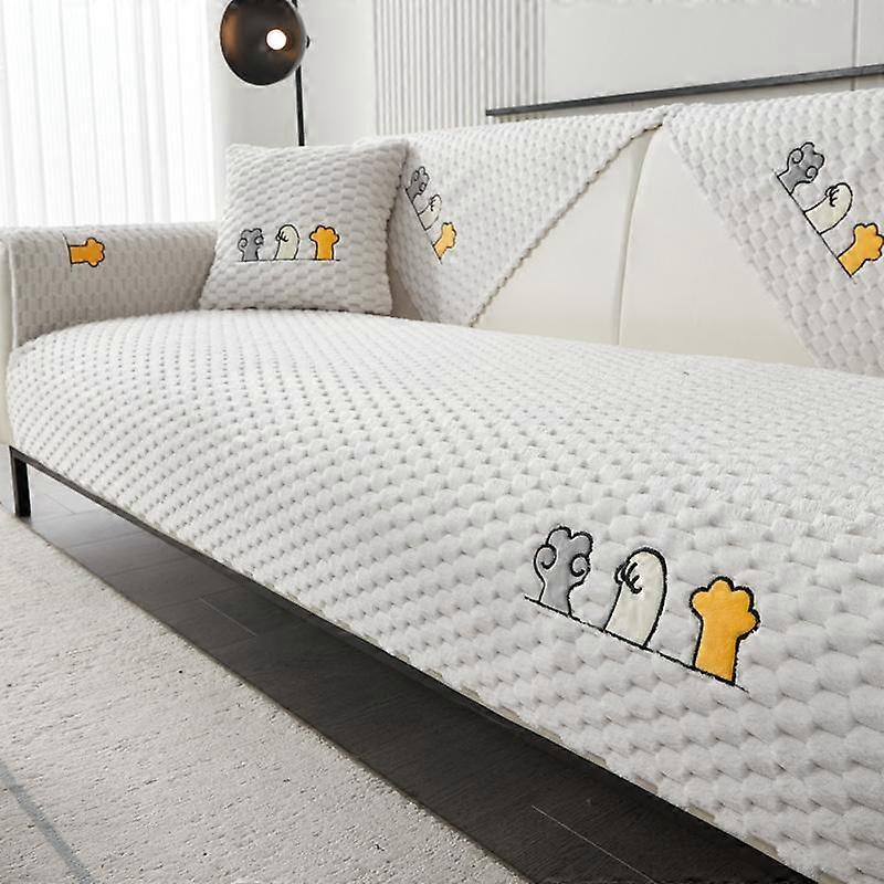 Four Seasons Sofa Cover Universal Nordic Simple Non-Slip Plush Sofa Mat Embroidery Sofa Towel