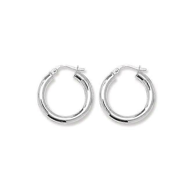 Acotis Silver Hoop Earrings Plain G5964