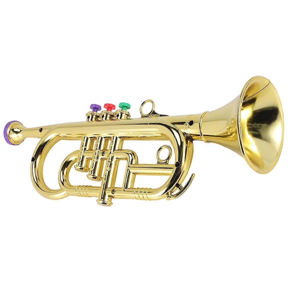 Trumpet 3 Tones Musical for Children Toy Gold