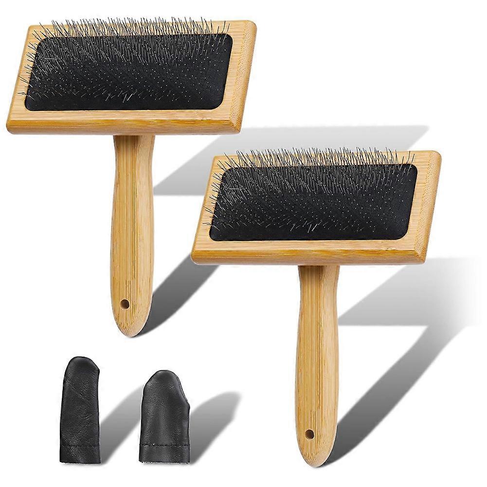 2Pcs Wooden Wool Carders, for Wool, for Wool Felting Spinning Crafts