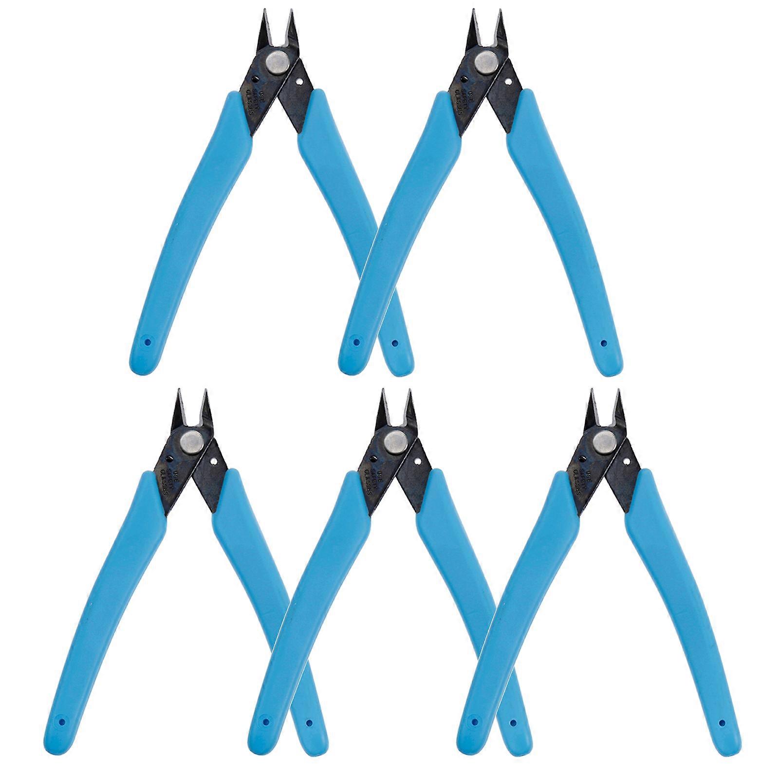 5pcs Mini Scissors 170 Oblique Mouth WIre Cutter Pliers Rubber Handle Diagonal Snips for Electronic Models  SB