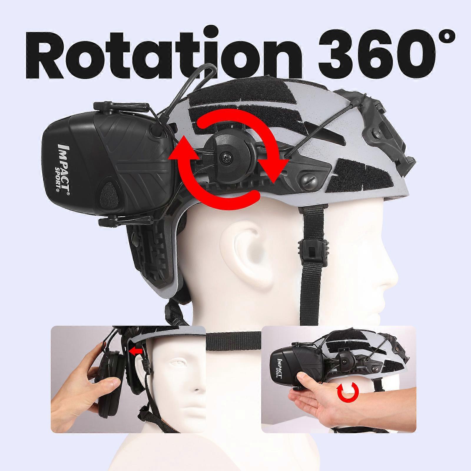 Electronic Shooting Headset Helmet Mounted Version Hunting Pickup and Noise Reduction Tactical Headset Hearing Protection Earmuff