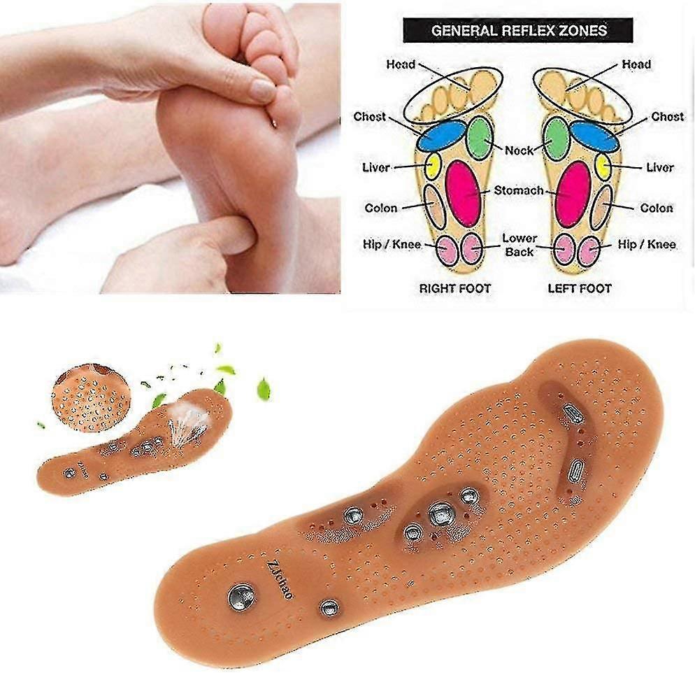 2 par magnetisk terapi innersåle for å stimulere trykkpunkter