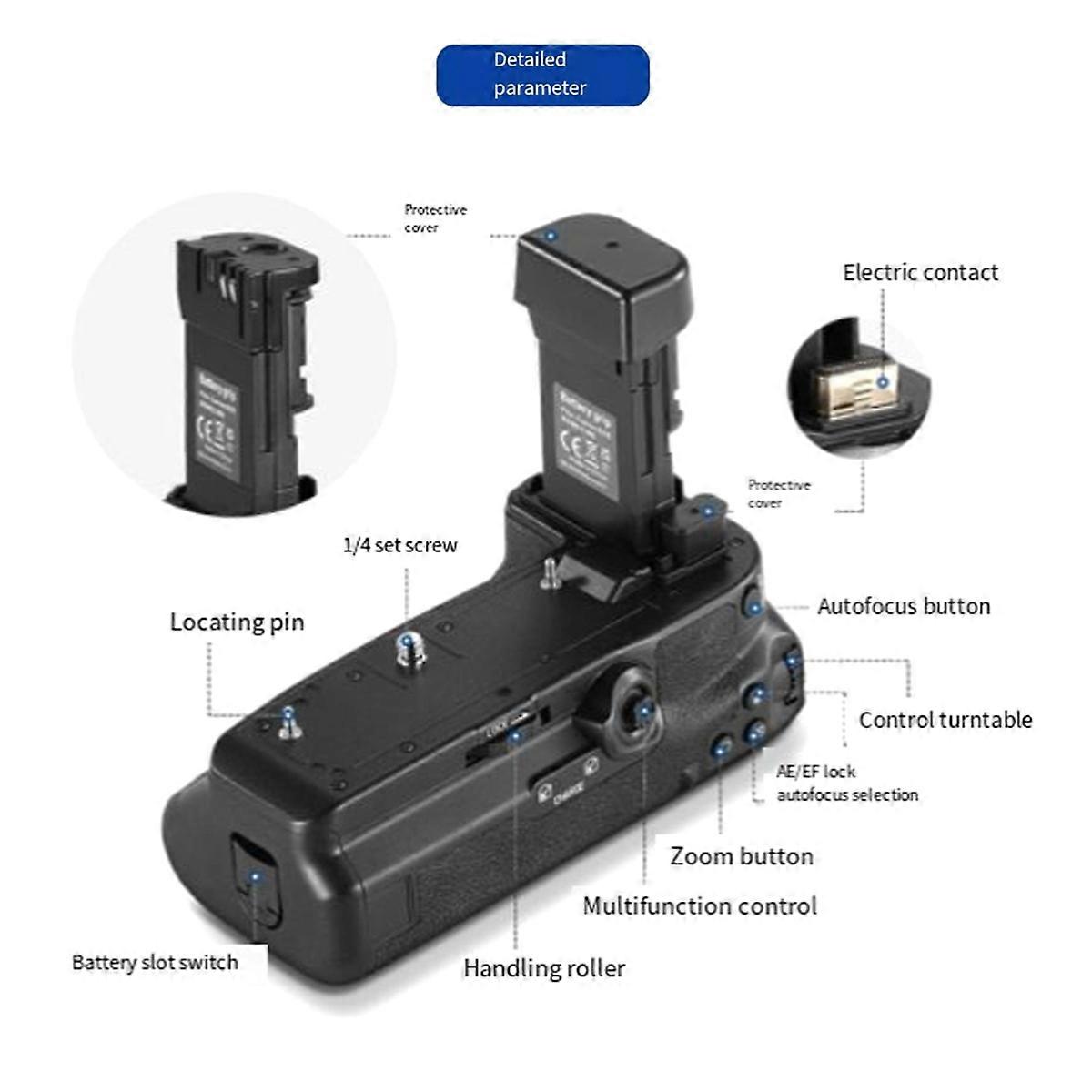 Camera Grip for R5/R5 C/R6/R6 Mark II Grip -R10 Camera
