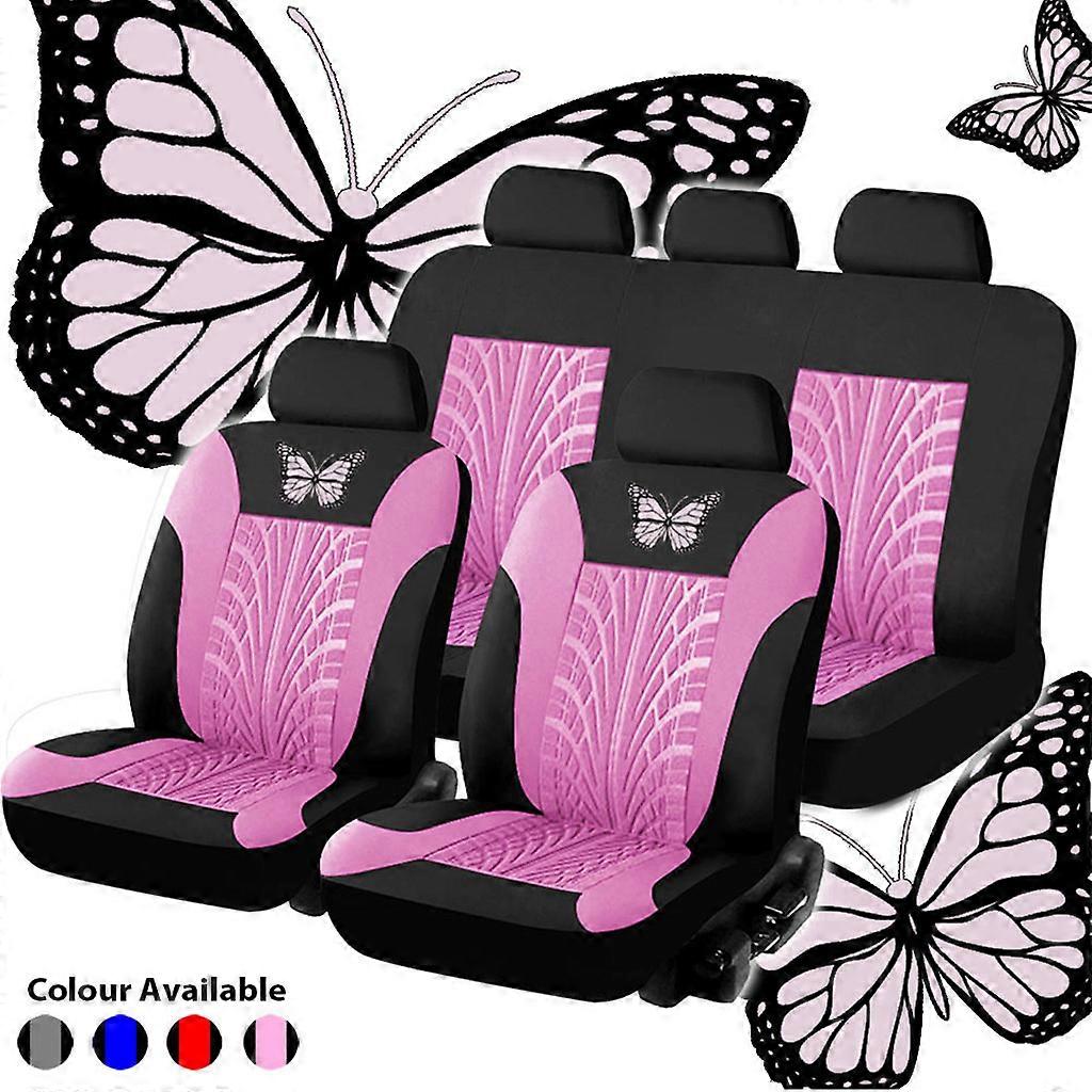 Araba Evrensel Koltuk Kapakları Seti Güzel Kelebek Desen Moda Oto Koltuk Koruyucu Motor Araba İç Dekorasyon Çok Renkli