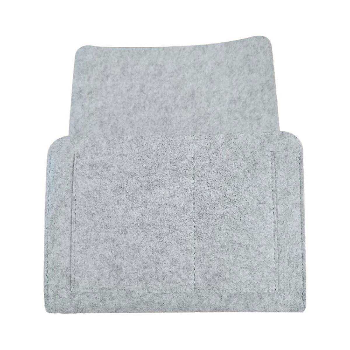 Felt Bedside Storage Organizer Anti-Slip Bedside Bag light gray