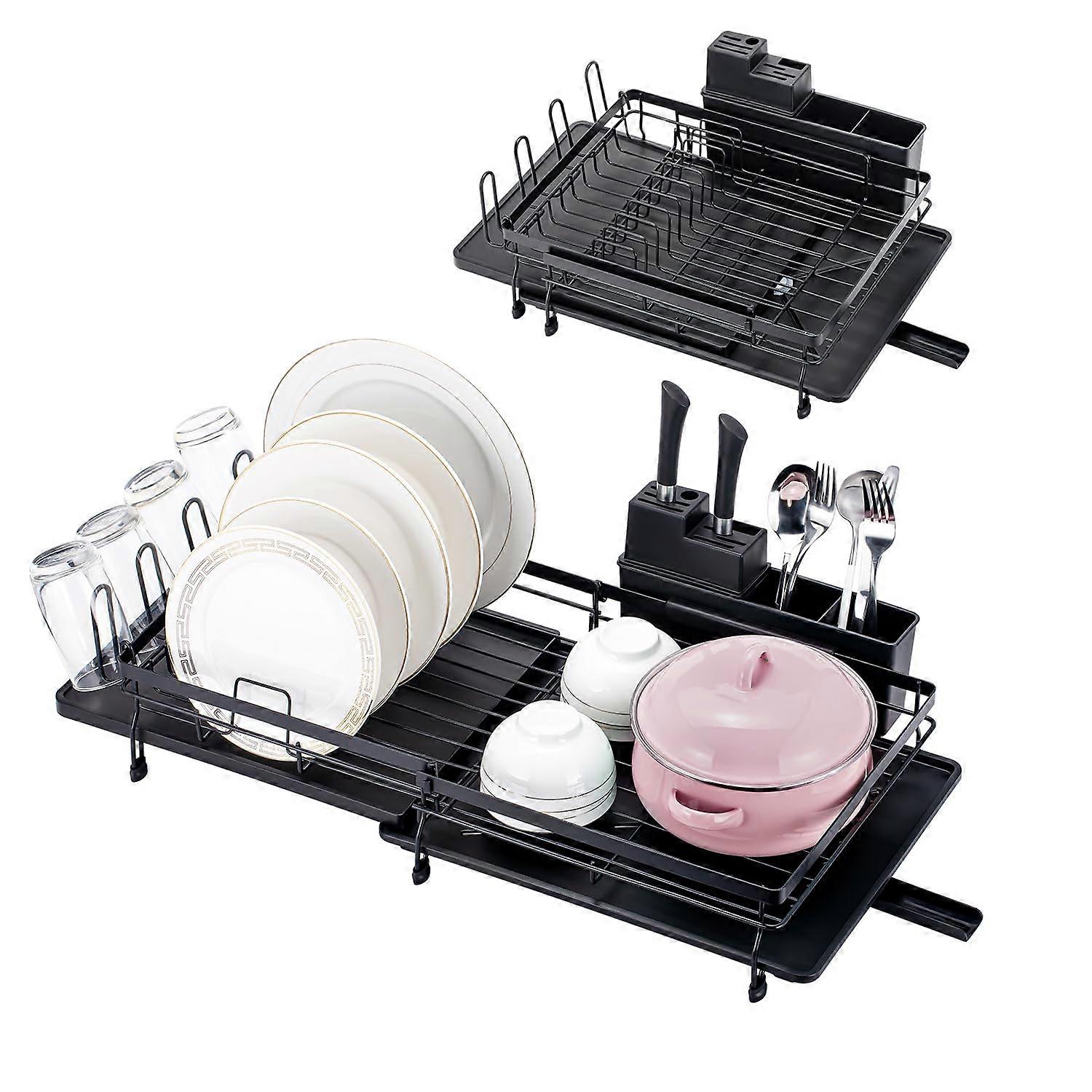 Large Anti-Rust Multifunctional Dish Rack for Kitchen Counter Cup Holders 16.9' L x 12.9' W