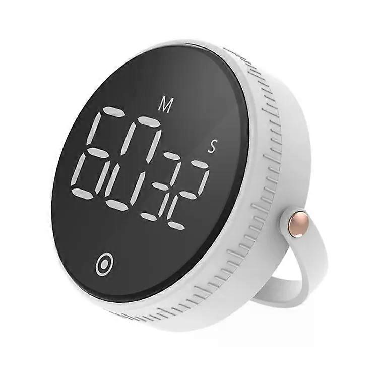 Large Screen LED Kitchen Timer-Rotating,White-F1 White