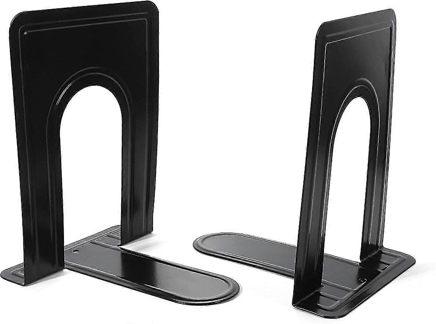 Stylish Black Metal Bookends for Bookshelf - Durable, Stable, Child-Safe, Perfect for Home or Office Organization