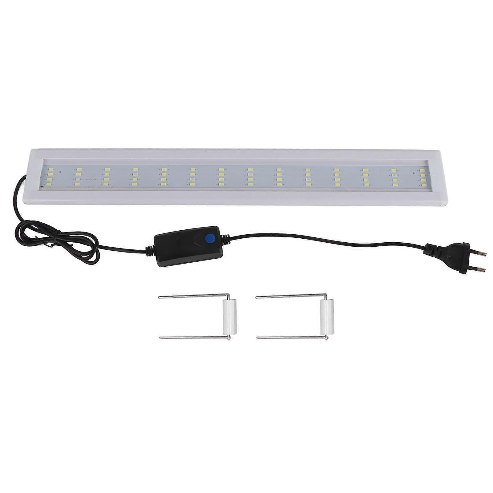 LED Fish Tank Light Ultra Thin High Brightness Button Switch Durable Aquarium Lamp with Bracket EU Plug 220V 12W