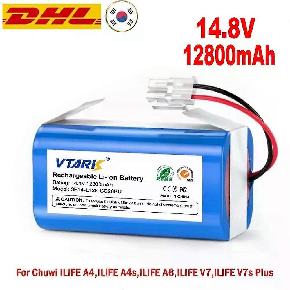 Applies to For 14.8V 12800mAh 14.4V Lithium Battery For ILIFE A4 A4s V7 A6 V7s Plus Robot Vacuum Cleaner ILife 4S1P real Capacity