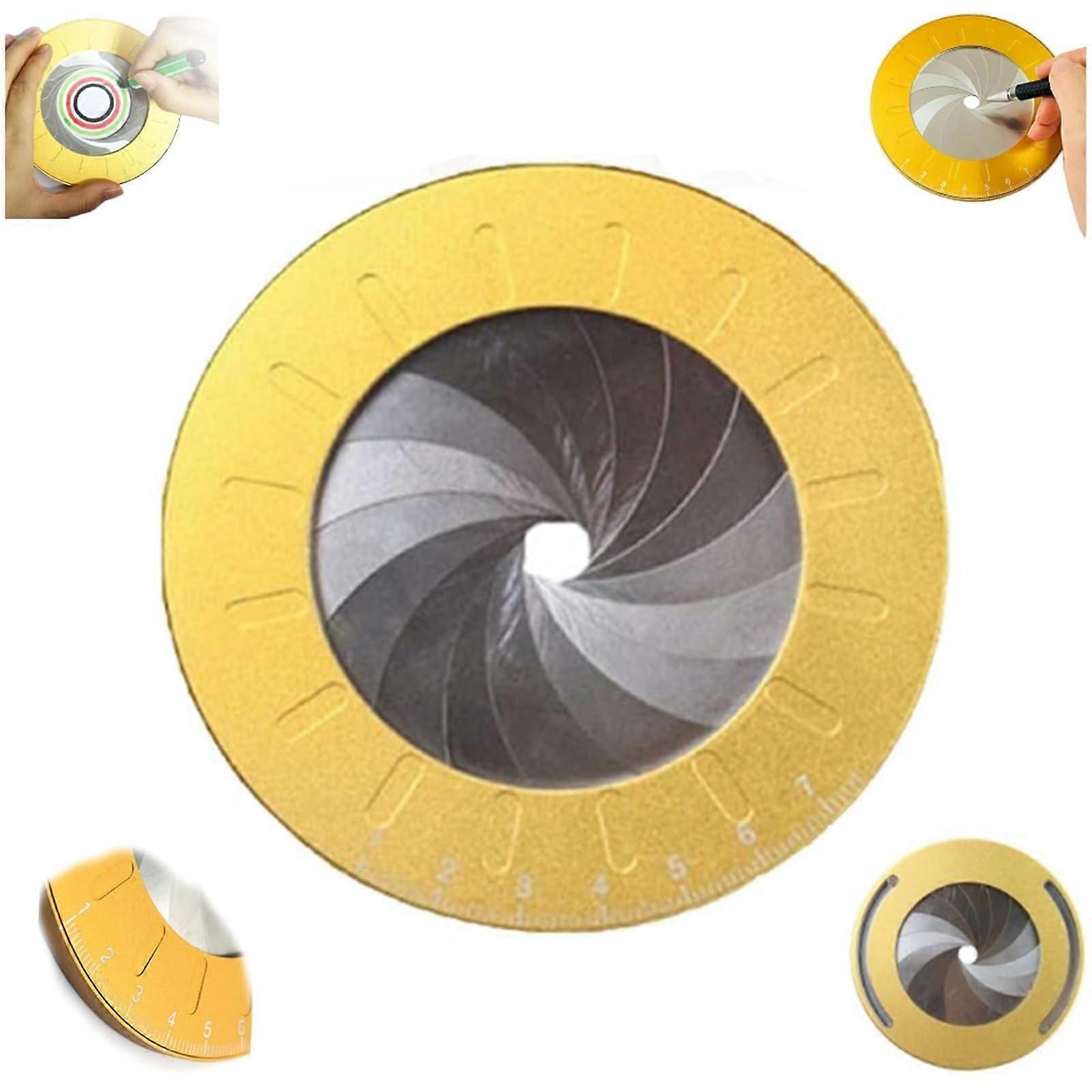 Round Measuring Tool for Pipe Diameter, Adjustable Rotary Circle Drawing Ruler with Precision Measurement Features