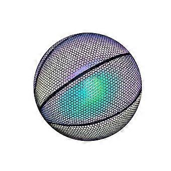 New Fashion Rainbow Rubber Aluminate Luminous Reflective Basketball