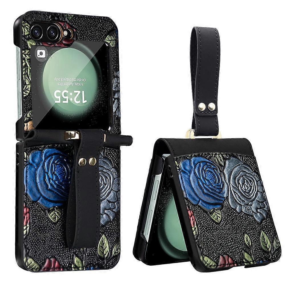 VIETAO Integrierte Handyhülle mit geprägtem Muster und voller Abdeckung und Handschlaufe