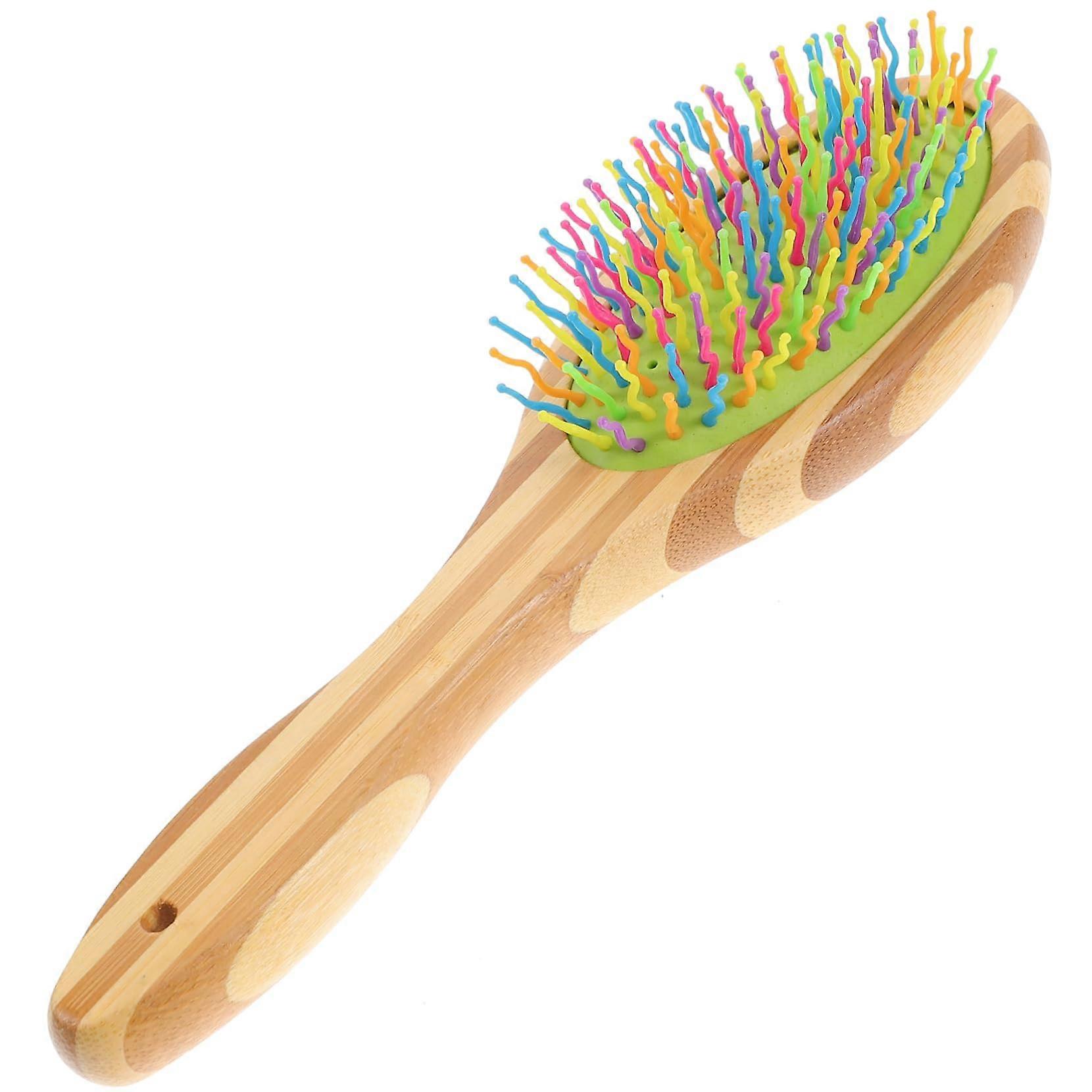 Colorful Dog Grooming Comb with Curved Wave Tooth Design and Wooden Handle for Dog and Puppy Care, Effortlessly Removes Loose Hair, Tangles, and Dirt