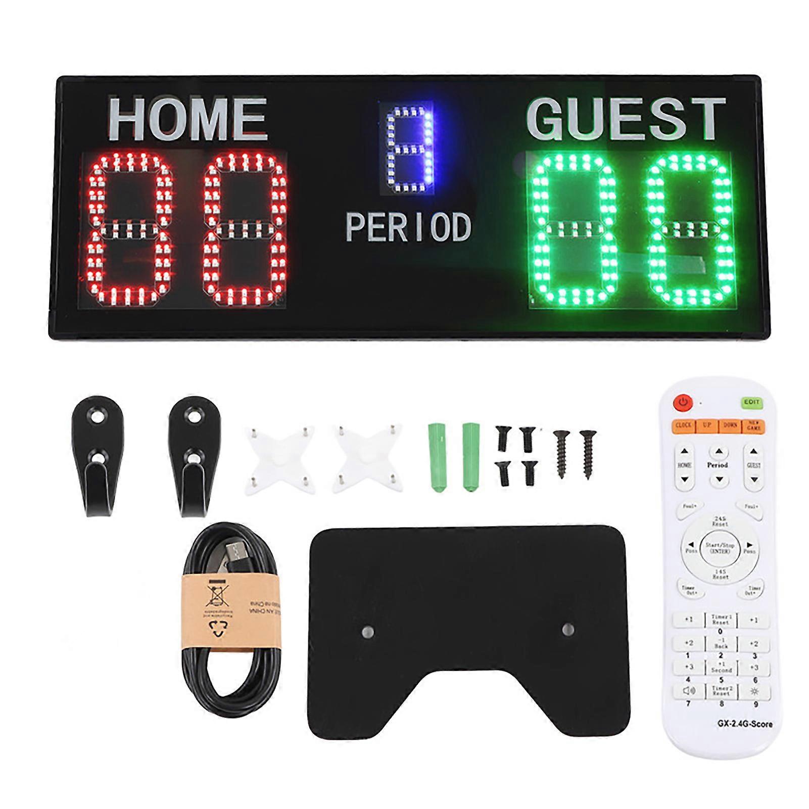 LED Electronic Scoreboard 5 Digit Portable Basketball Digital Scoreboard with Remote Control