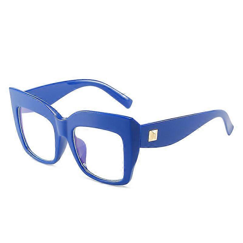 Ins Fashion Cat Eye Anti Blue Light Glasses Vintage Square Oversize Glasses Frame Rivet Arm Green Black Optical Spectacle Frame