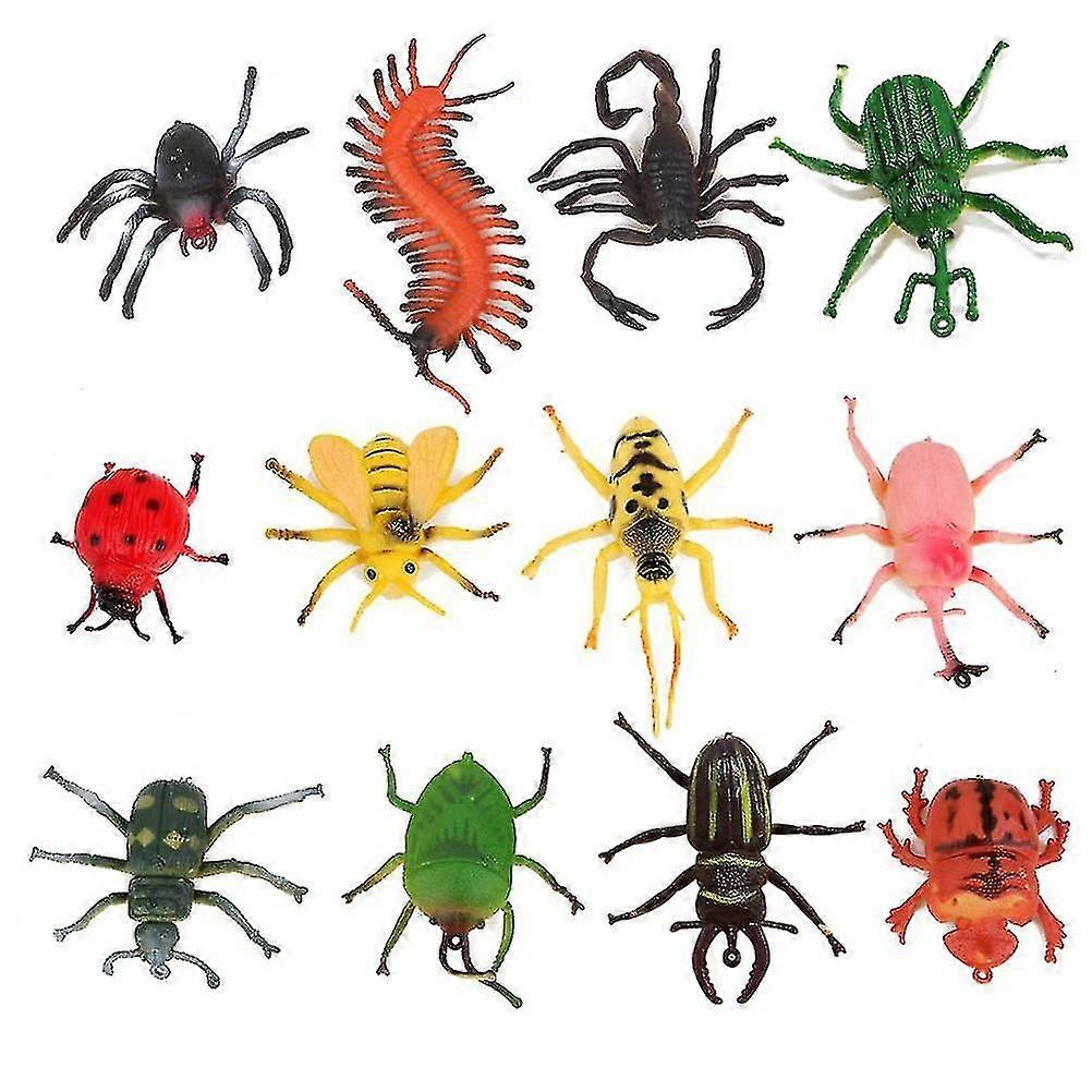 12 Pcs Plastic Insects Model Insect Teaching Model Insect Toys Simulation Insect Model