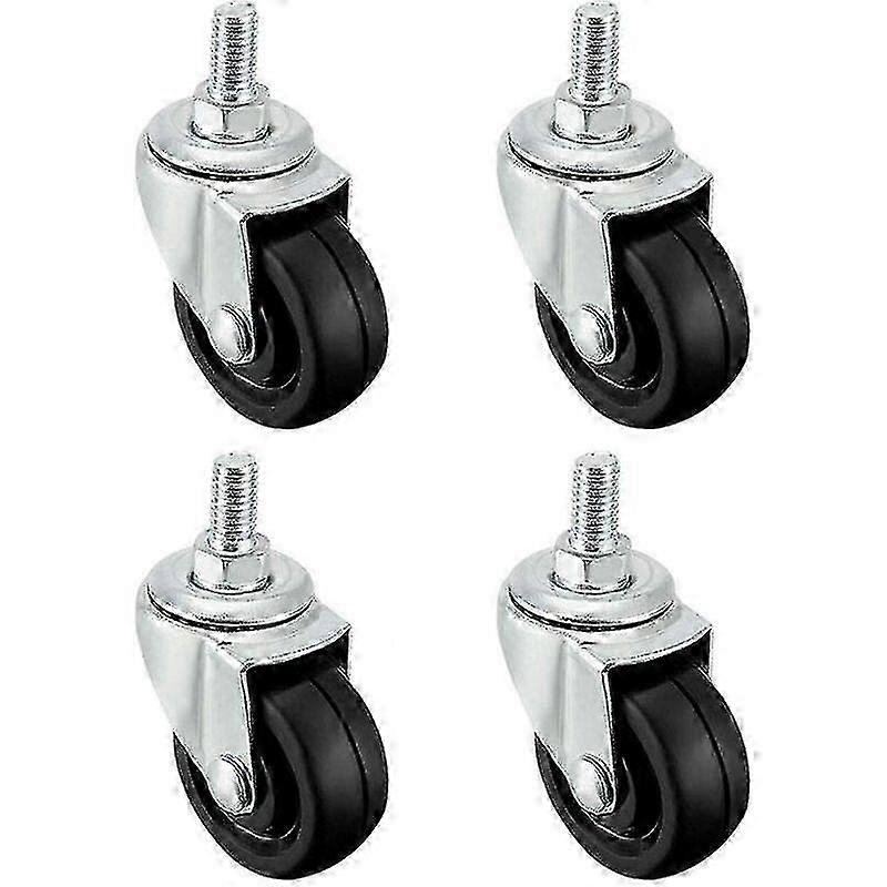 M8 Threaded Rod And 40mm Rubber Wheels 4 Pack For Mechanical Use