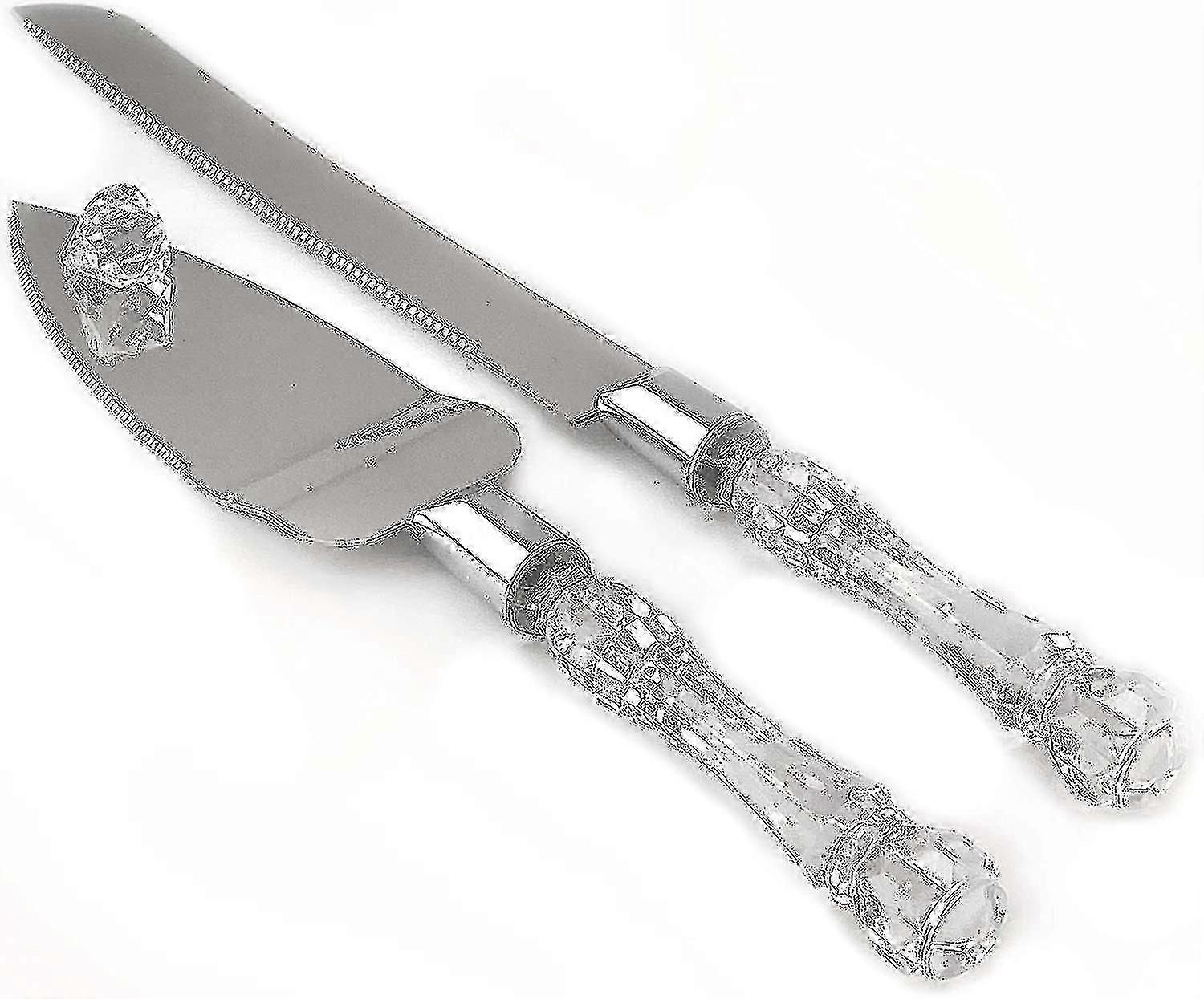 Coltello da torta e server set acrilico in acciaio inossidabile finto cristallo manico Ringraziamento