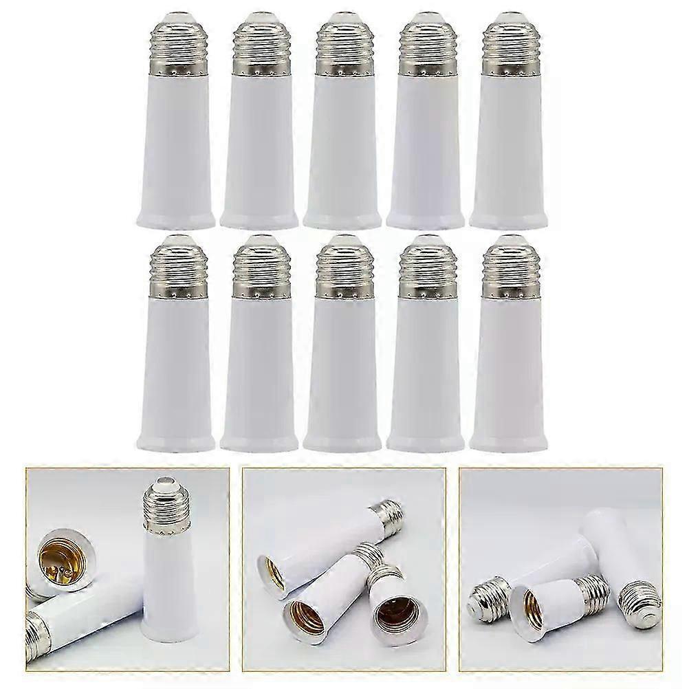 10 Pcs E27 Screw Lamp Holder Bulb Socket Light Base Plug Adapter Bulbs Extension Extender Plastic