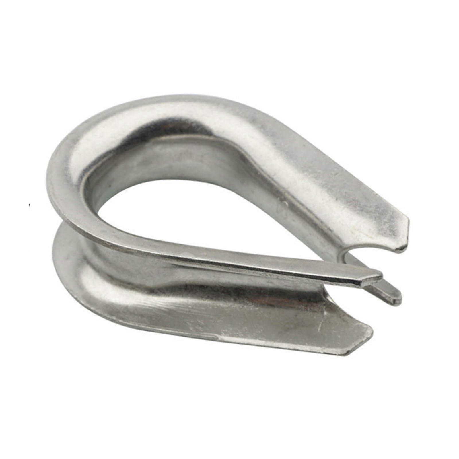 10pc 304 Steel Wire Rope Lock up U Cable Thimbles Clamps Rigging Fasteners Anchor Line Loop Boat Sleeve Clip Fittings(M3)