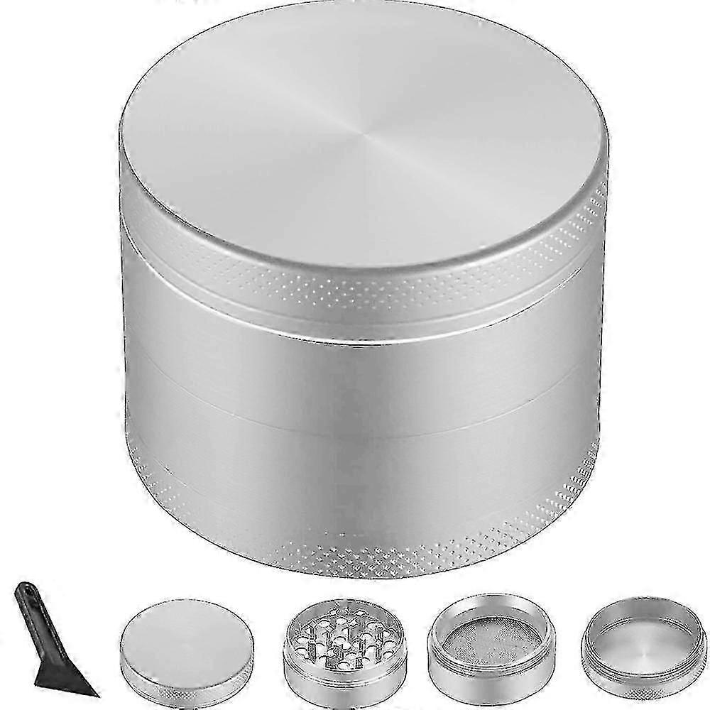 50mm4 Layer Flat Zinc Alloy Smoke Grinder Spice Grinder Premium Zinc Alloy 2" Spice Herb Grinder