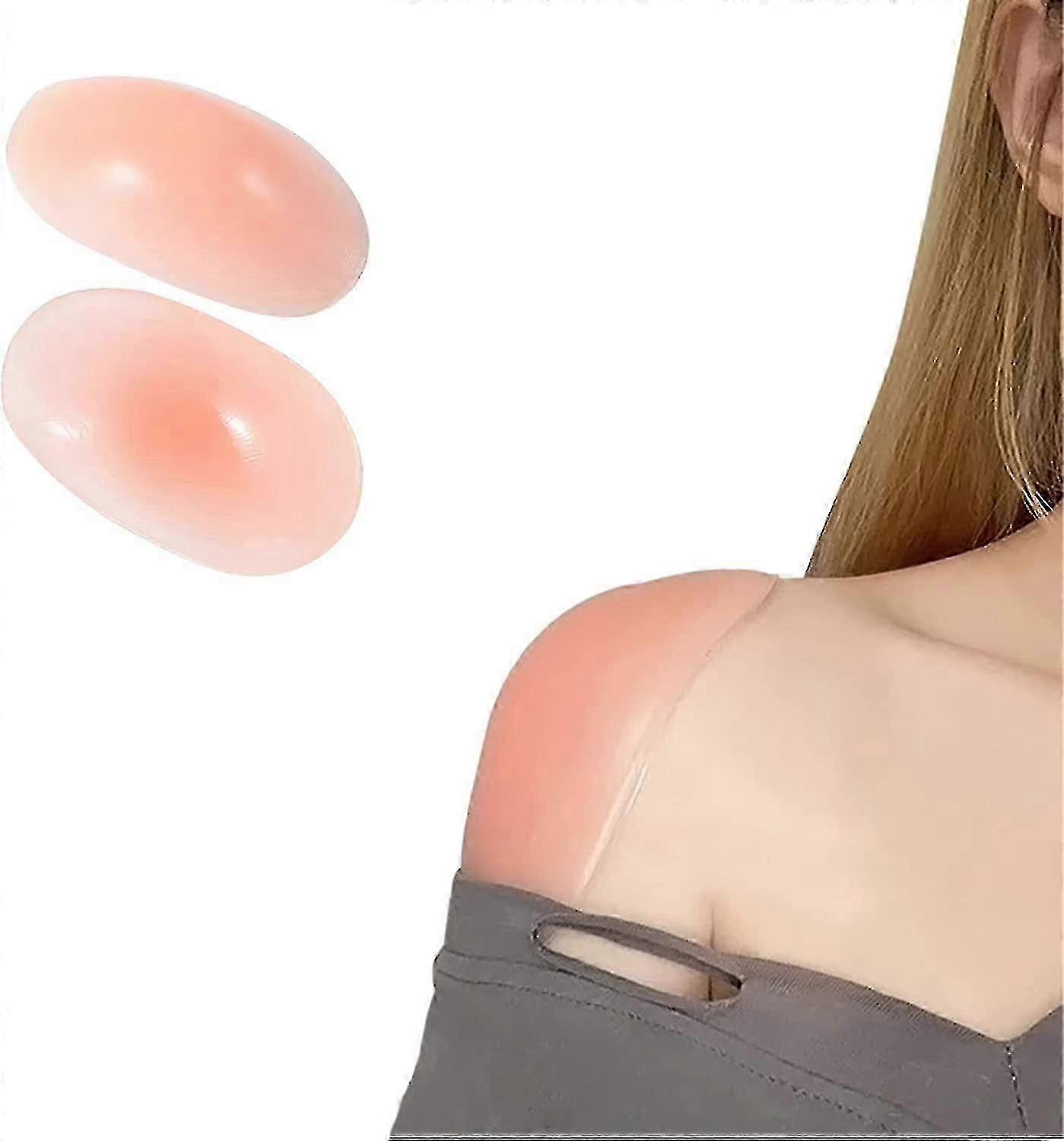 Invisible Breathable Shoulder Straps with Anti-Slip Push-Up Pads - 2 Pair Reusable Shoulder Enhancers