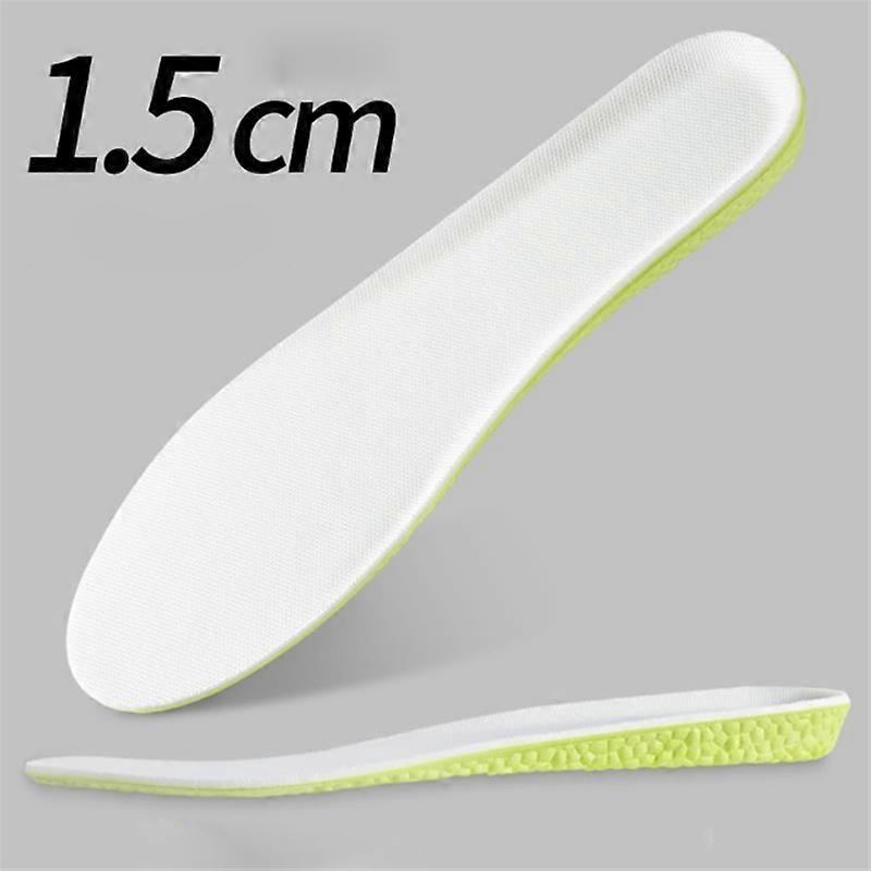 1.5-3.5cm Invisible Height Increase Insoles Green Memory Foam Shoes Sole Pad Breathable Comfortable For Men Women Feet Care - Insoles