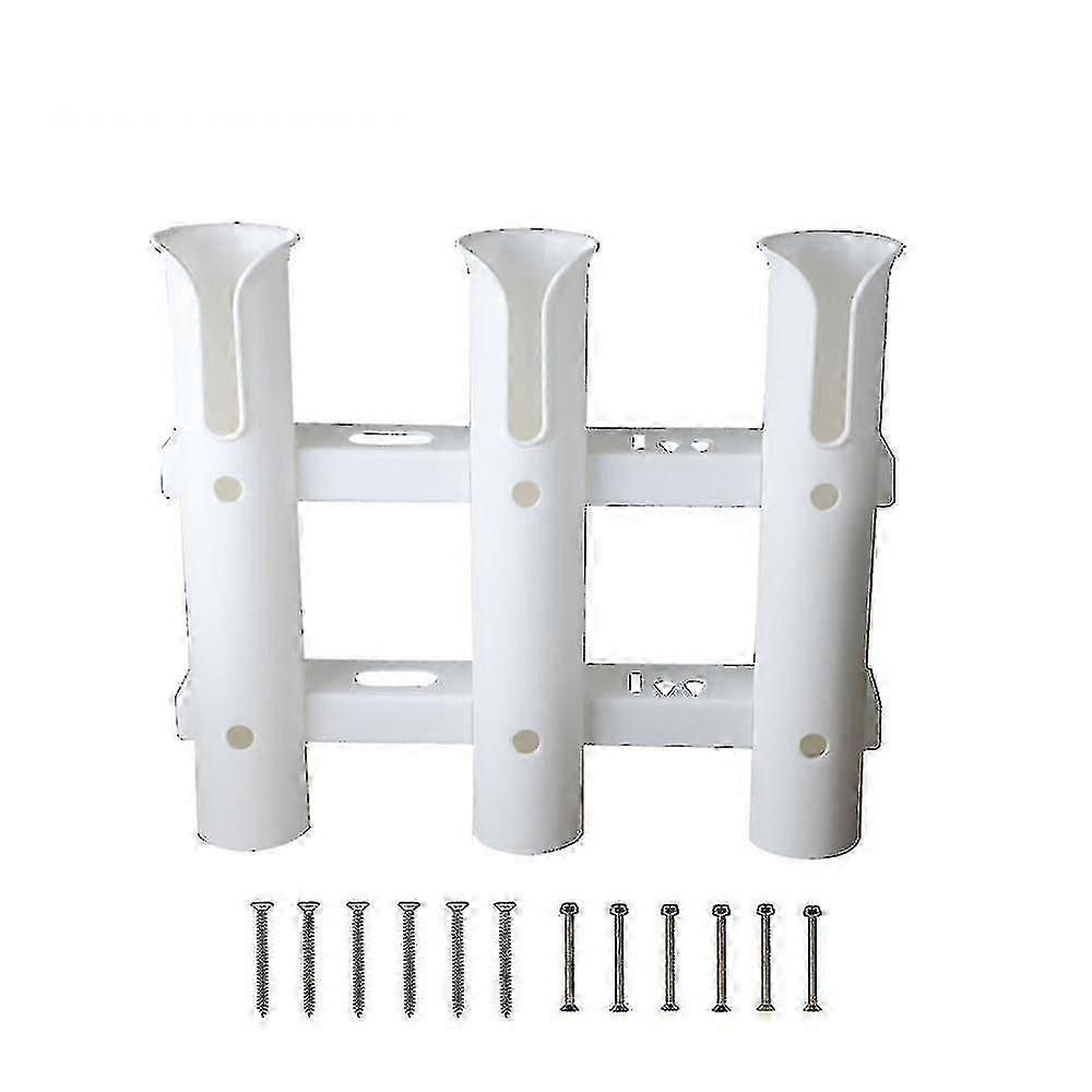 מחזיק חכה, מחזיק מוט צינור הרכבה בצד הרכבה צדדית עם חריץ, כל האביזרים כלולים (לבן)