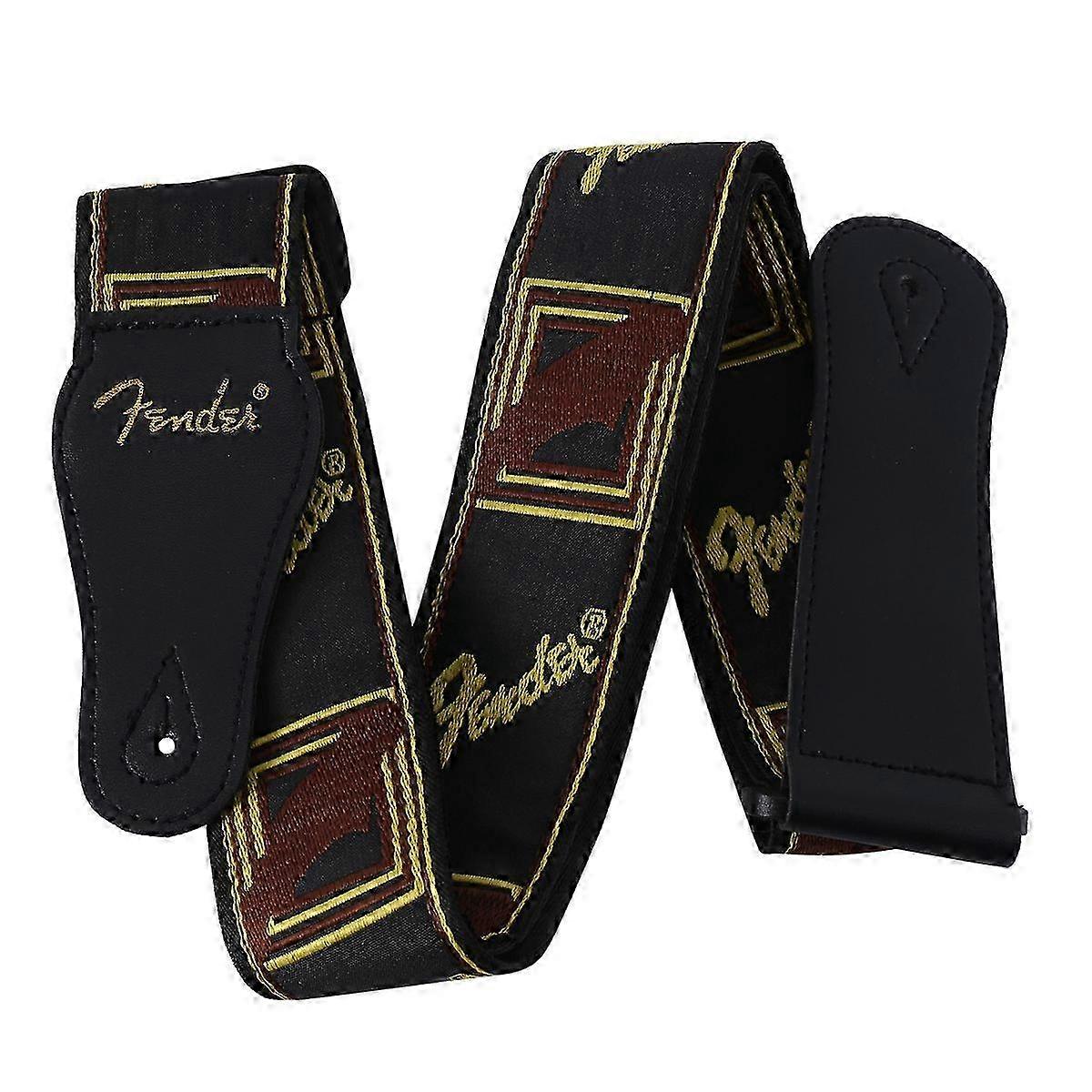 Folk Gitarr Rem Klassisk Trä Gitarr Elgitarr Universal Strap Mode Broderi Rem Tillbehör (Svart)