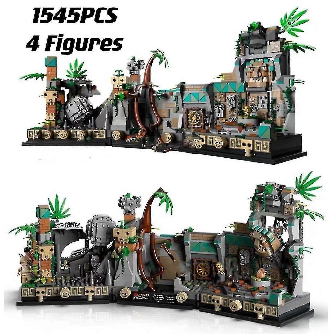 2023 New 77015 Indiana Jones Temple Of The Golden Idol Classic Movie Building Block Kit Children Edu