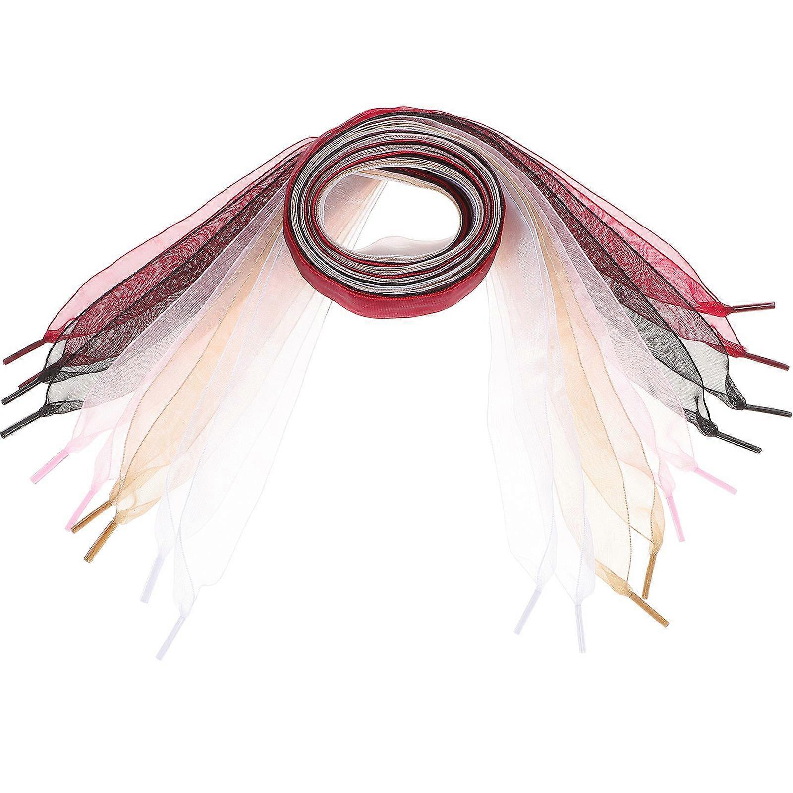 5pcs Ribbon Shoelaces Chiffon Shoe Laces Colored Shoe Strings Sneakers Shoe Laces