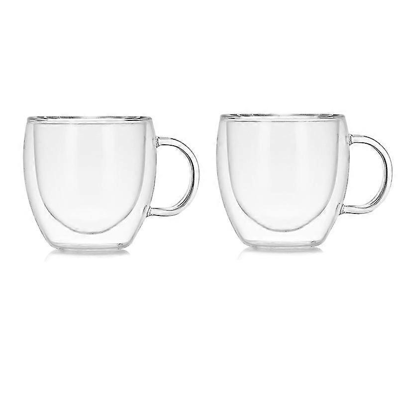 2pcs High Borosilicate Transparent Water Cup 250ml Creative Cup