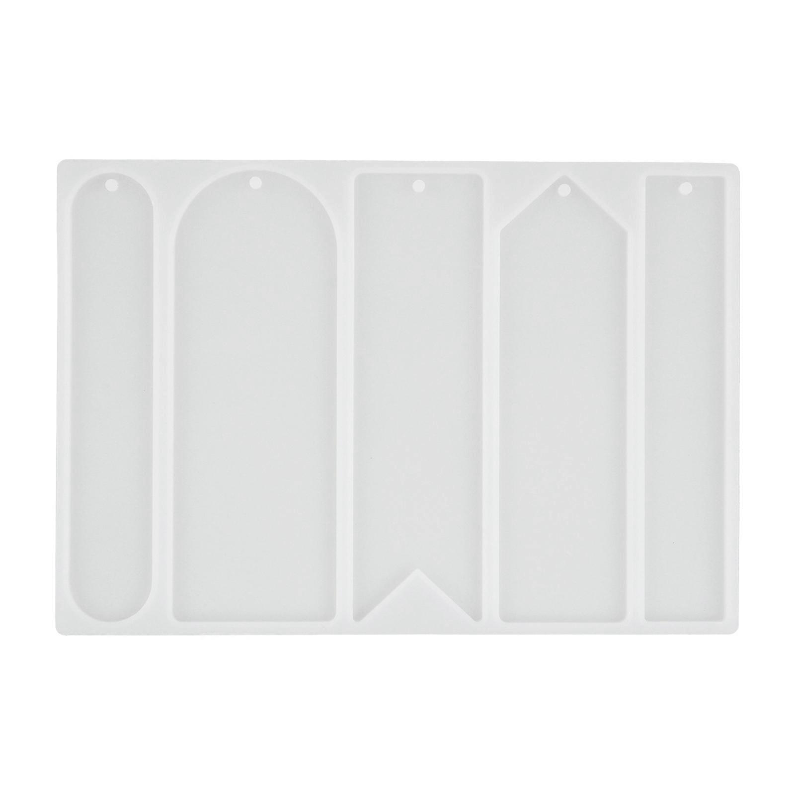 Silicone Mold with Hole for Crafting Long Bar Pendant Pieces Epoxy Resin Casting Tool for DIY Jewelry Making Keychains Multicolor