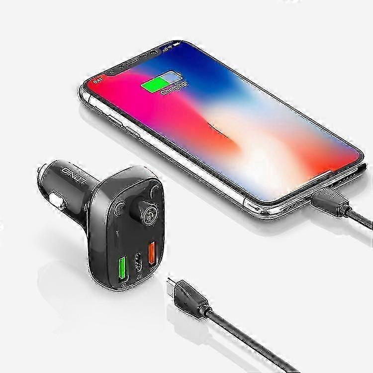 Ldnio C704q Wireless Functal -tooth Hands Car Kit Adapter Fm Transmitter Calling Mp3 Player Usb Ports For Char Yanlieso