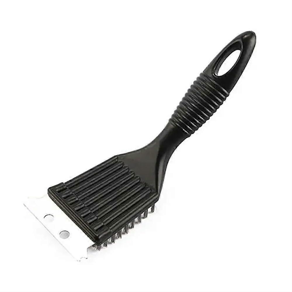 Grill Brush With Steel Wire Bristles For BBQ Grills Black Outdoor Cleaning Tool Durable Gas Grill Accessory