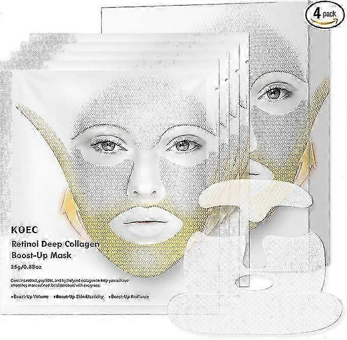 Deep Collagen Retinol Tension Boost Up Mask Set,Face Tightening and Lifting Mask for V-Line,Smile Line & Forehead Wrinkles with Collagen & Retinol