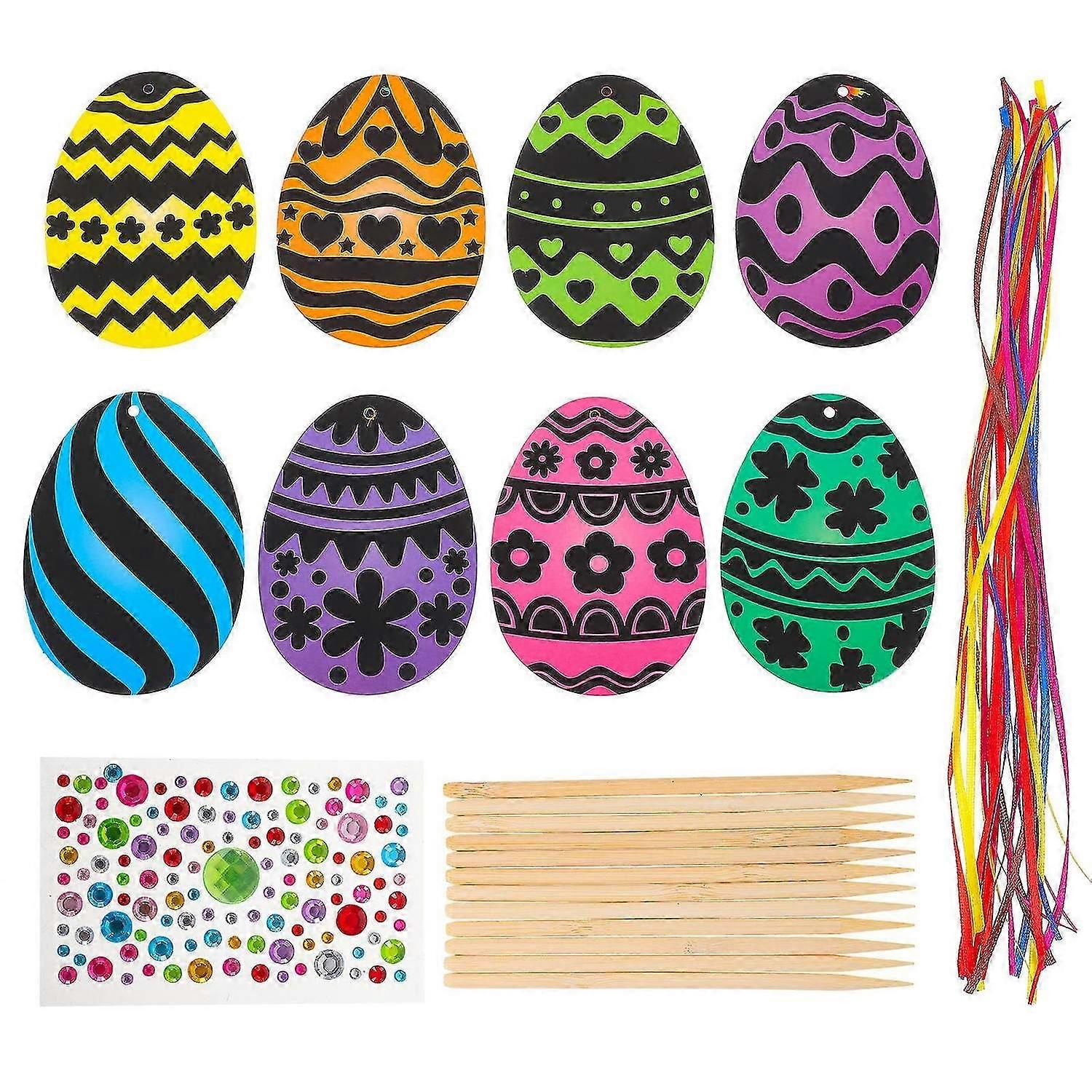 1 Set Easter Eggs Scratch Cards for Kids DIY Easter Party Favors Easter Eggs Scratch Card Crafts