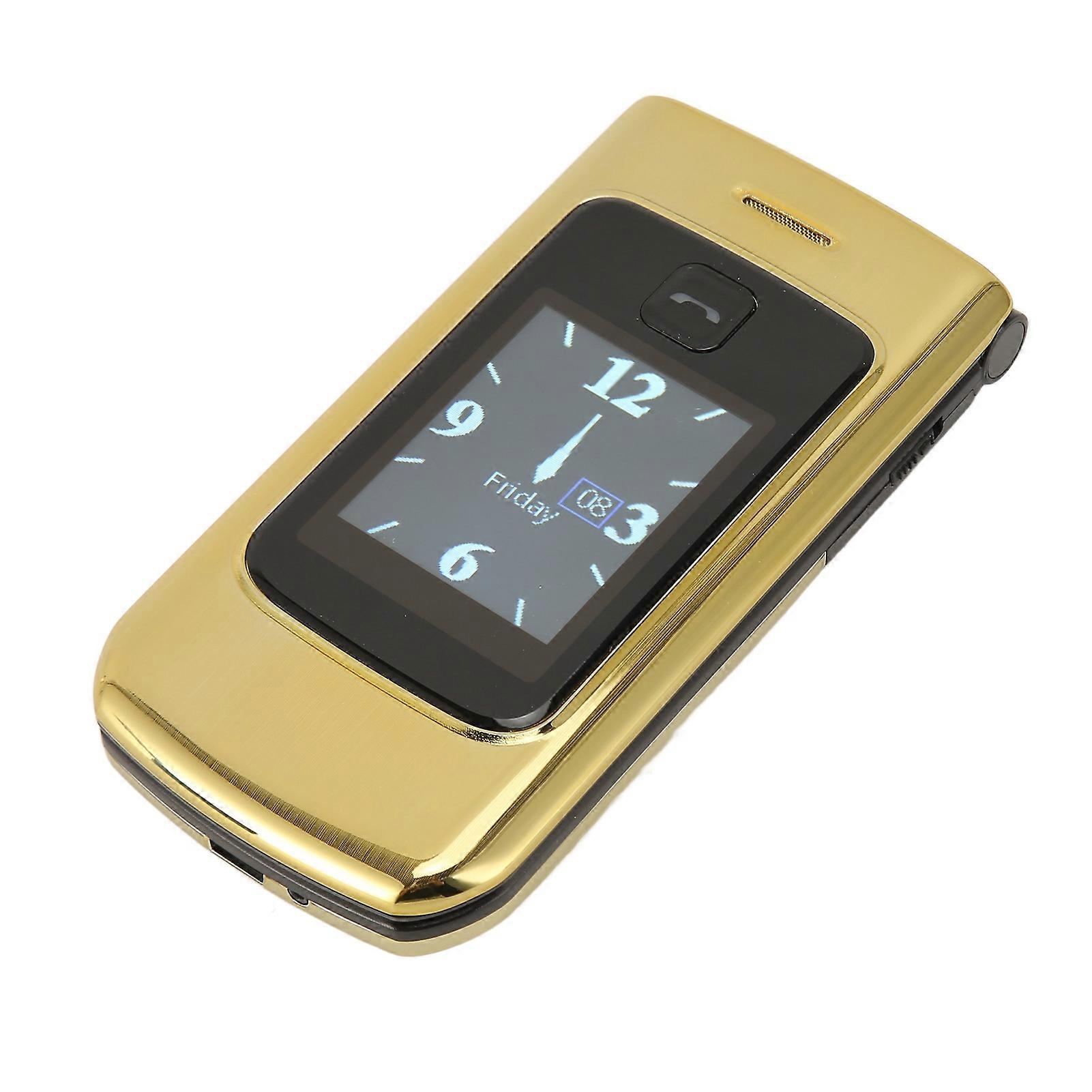 YEEMI K21 + 4G Flip טלפון סלולרי כפתור גדול 2.6 אינץ '1.77 אינץ' מסך כפול צליל חזק 4800mAh סוללה מהירות חיוג בסיסי טלפון נייד עם SOS עבור זהב בכיר 