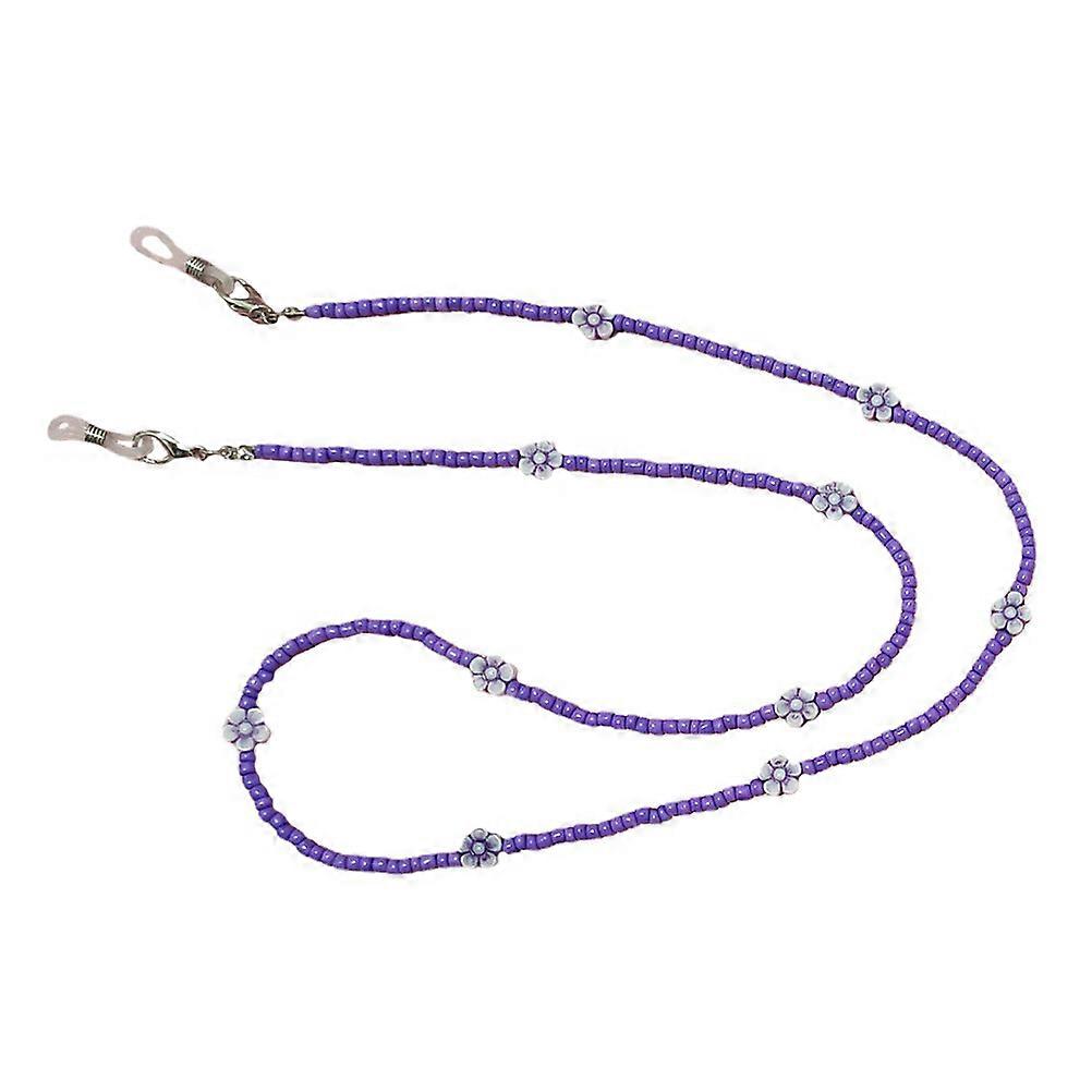 Purple Beads Mask Lanyard Dual Use as Glasses Chain Fashionable and Functional for Daily Use Average Size