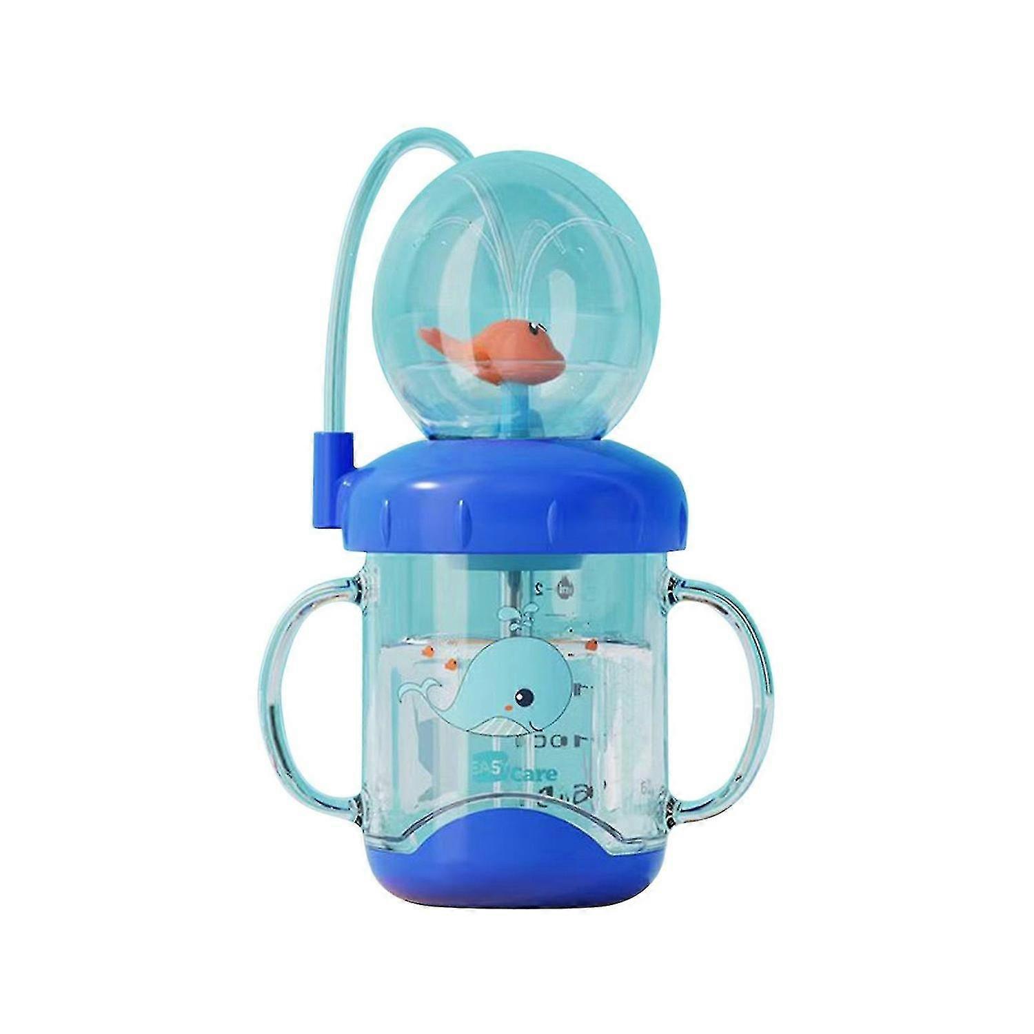Adorable Portable Diving Water Cup with Whale Design and Spraying Feature Suitable for Baby Straw Drinking