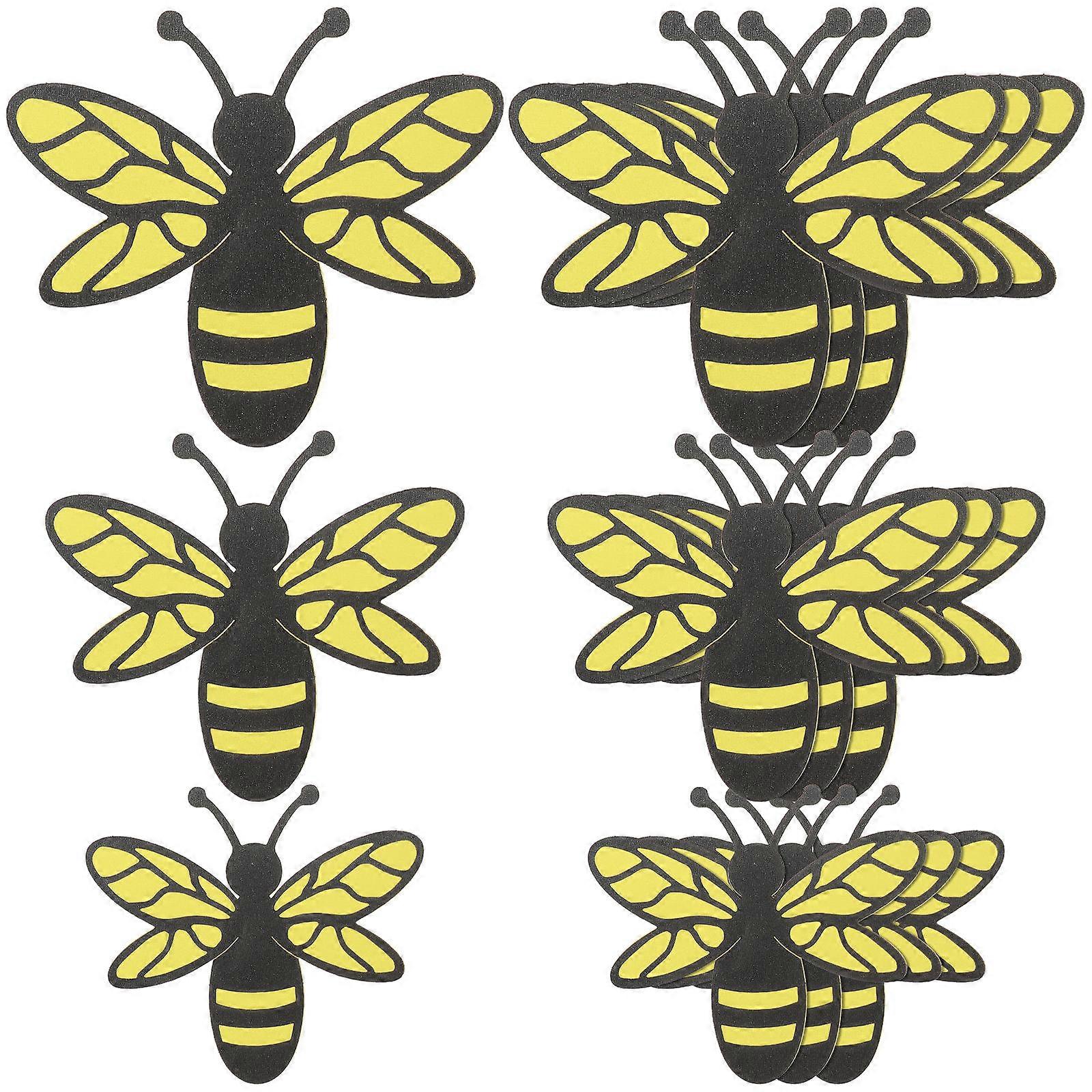 1 Set of Double-layer Wall Decorative Stickers Three-dimensional Double Layered Bee Stickers
