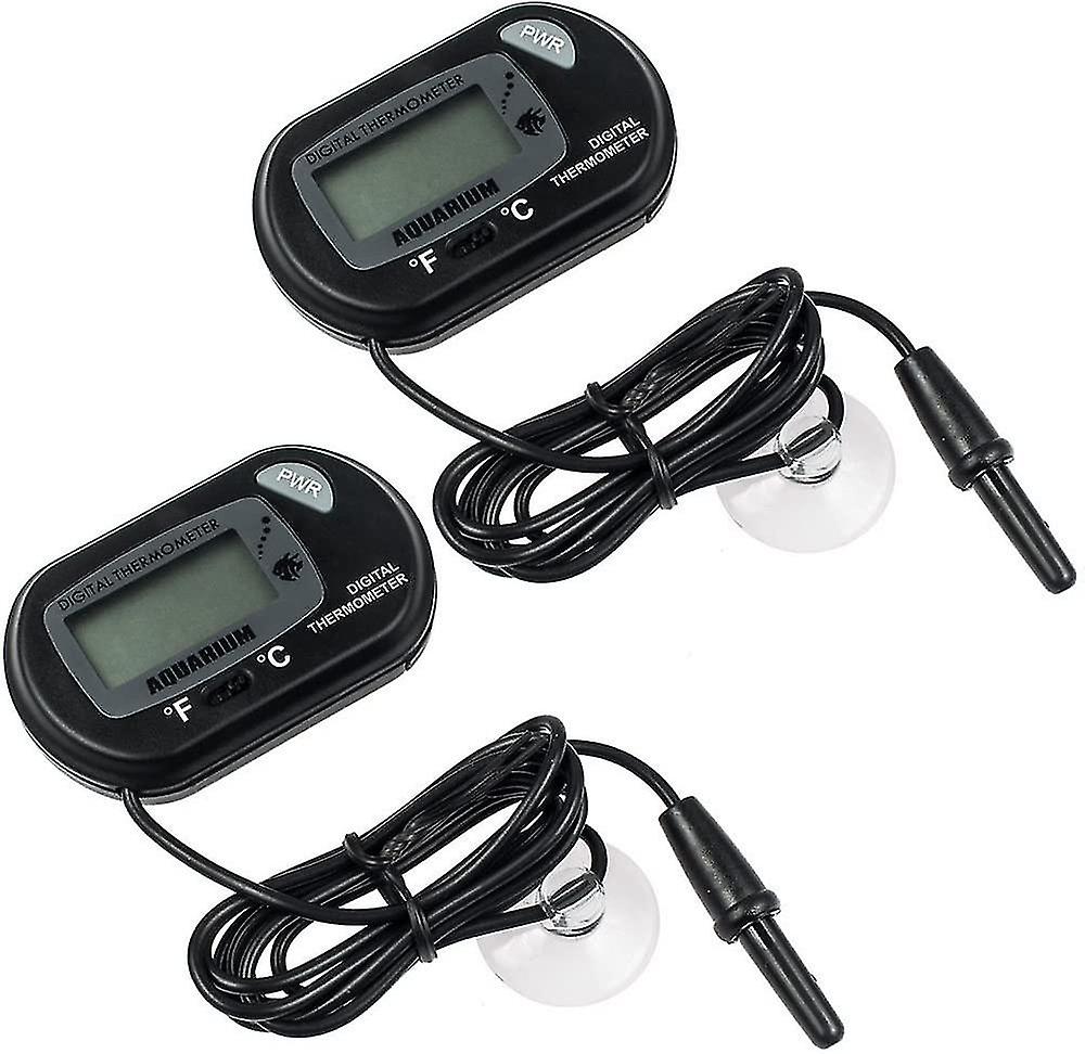 2-piece Lcd Digital Aquarium Thermometer Fish Tank Water Glass Container Temperature