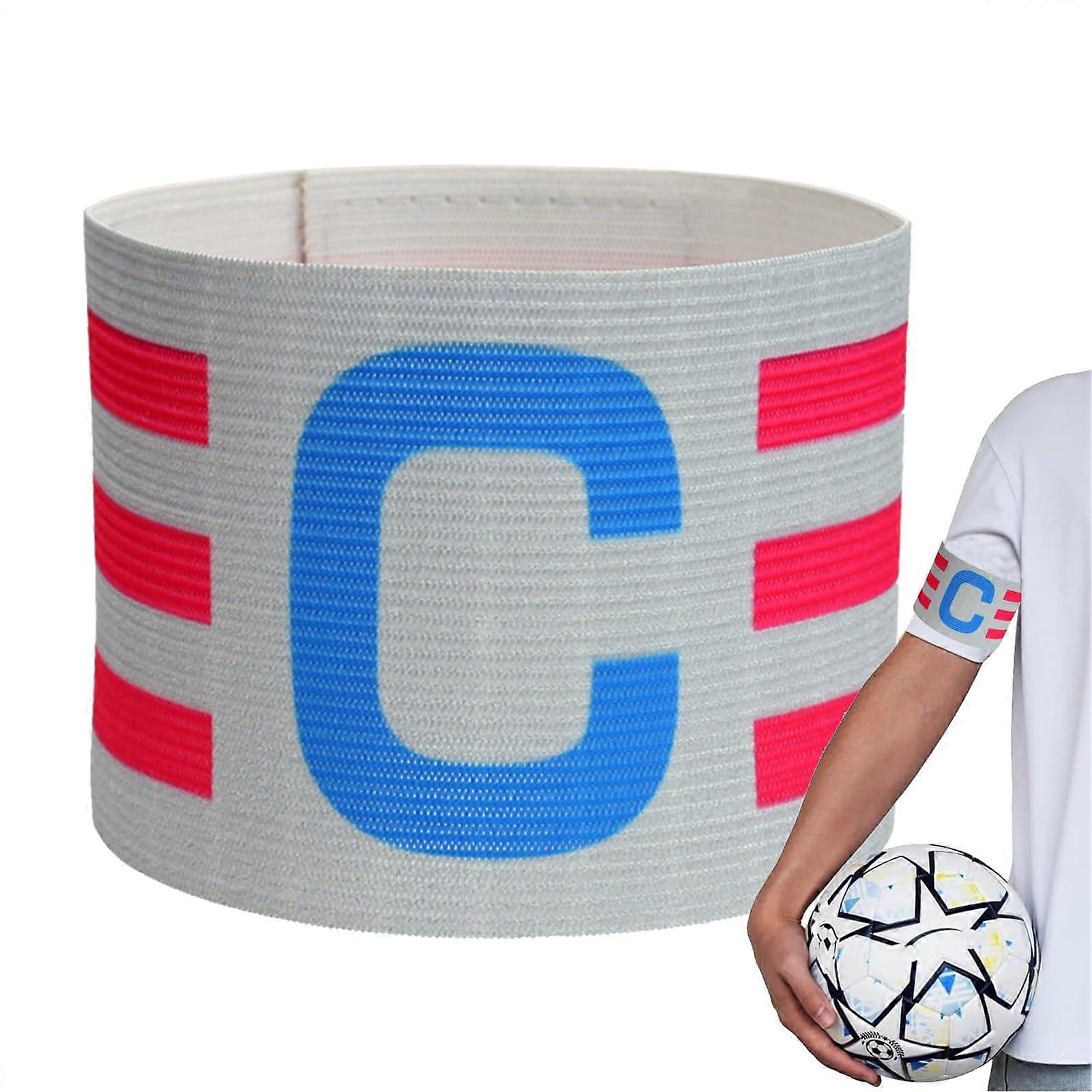 Armband für Fußballkapitän, Verstellbare Graue Spielerbinde aus Elastischem Material für Erwachsene, Fußballzubehör