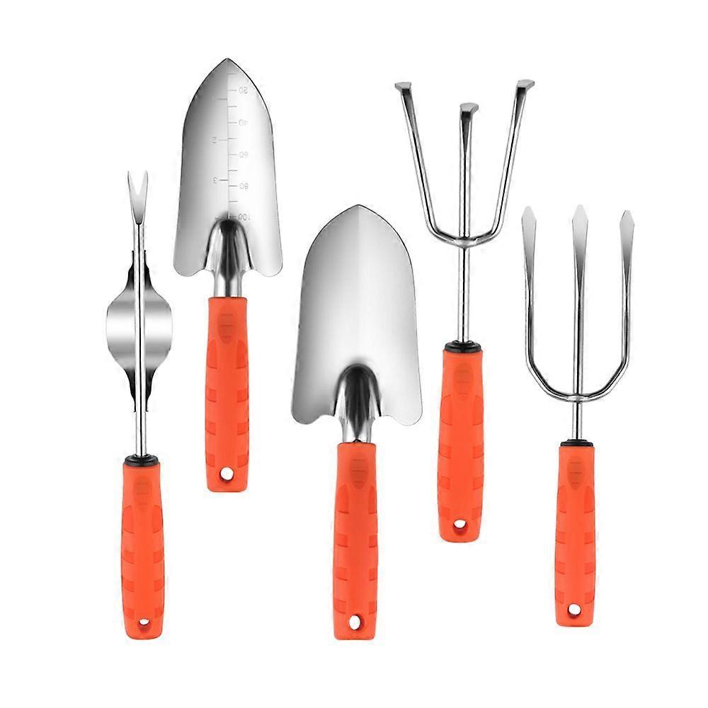 Outdoor garden tools plastic handle scale shovel fork vegetable pruning, flower cutting and weeding set