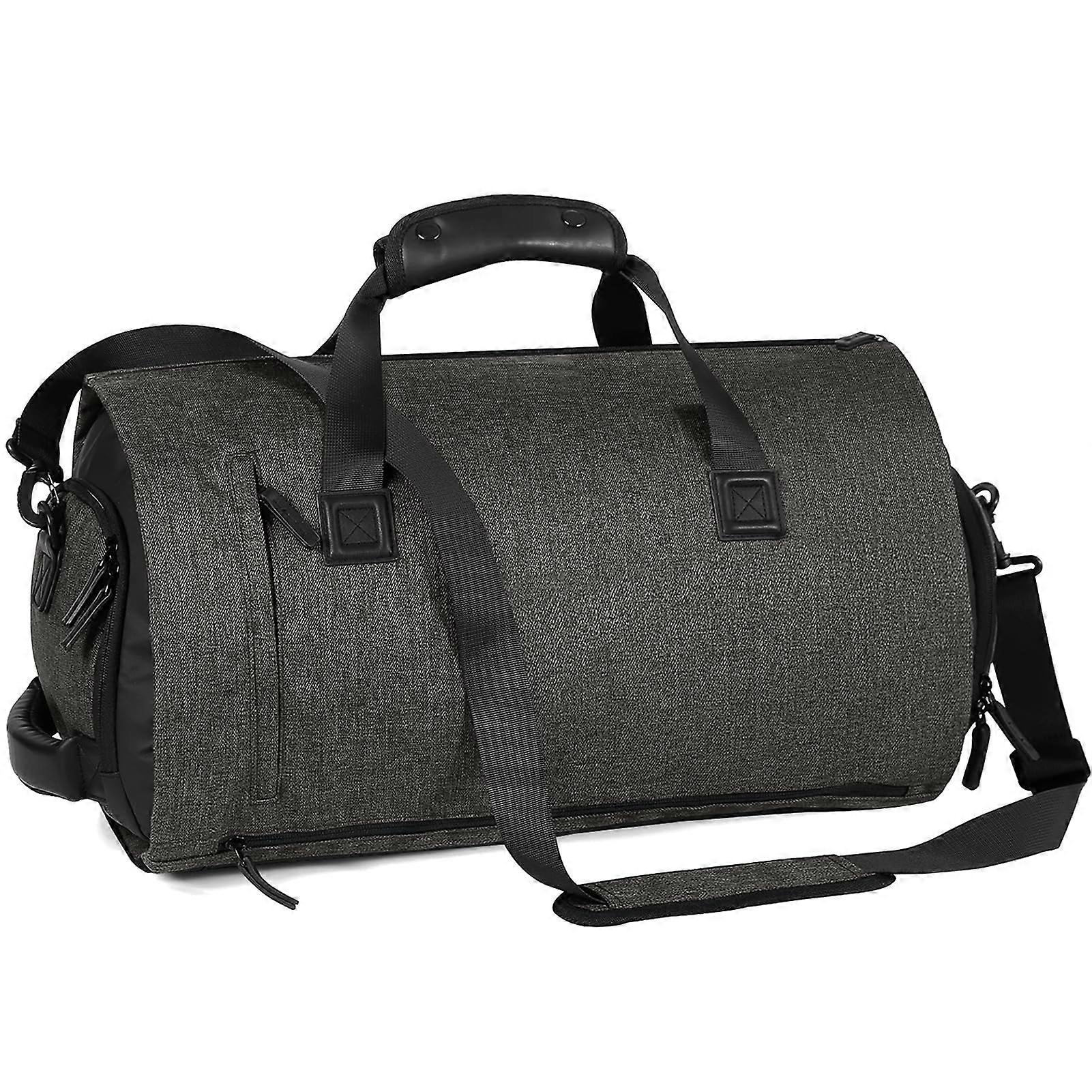 Convertible Garment Bag with Shoe Compartment,Carry on with Backpack Straps,3 in 1 Hanging Suitcase Suit,Black