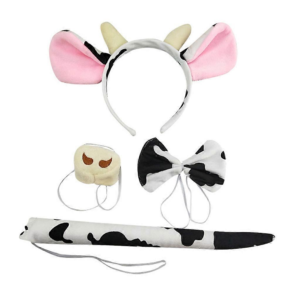 Soft Plush Cow Attire with Headpiece Ideal for Pretend Play Sessions