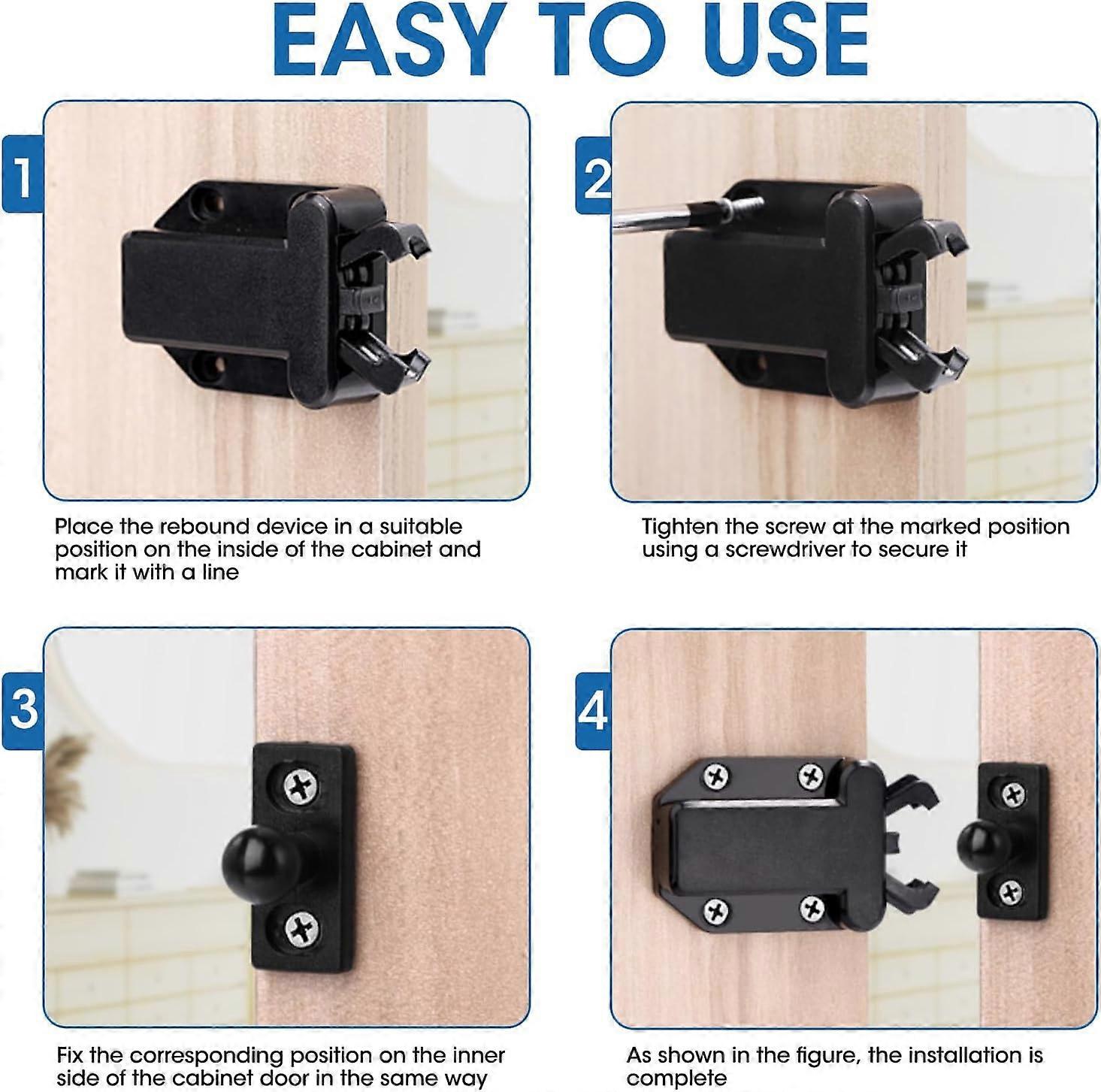 6Pcs Push Catch Catch Spring Catch With Screws  Door Latch With Touch Unlocking